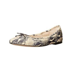 NWT SAM EDELMAN Womens Beige Snakeskin Felicia Ballet Flats 5.5 M
